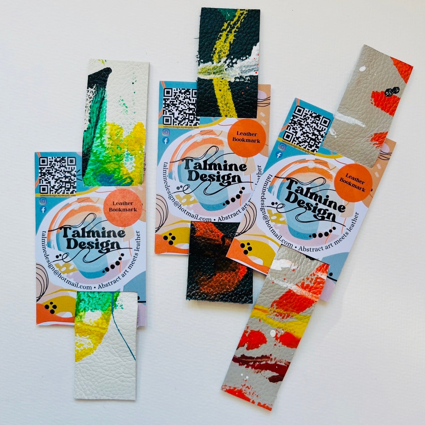 Hand Painted Leather Bookmarks