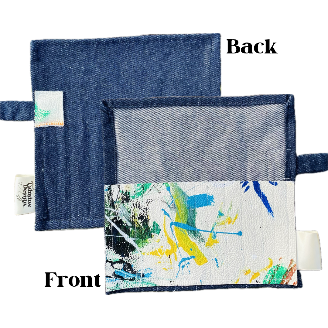 Storage Rolls - Hand Painted Leather & Fabric